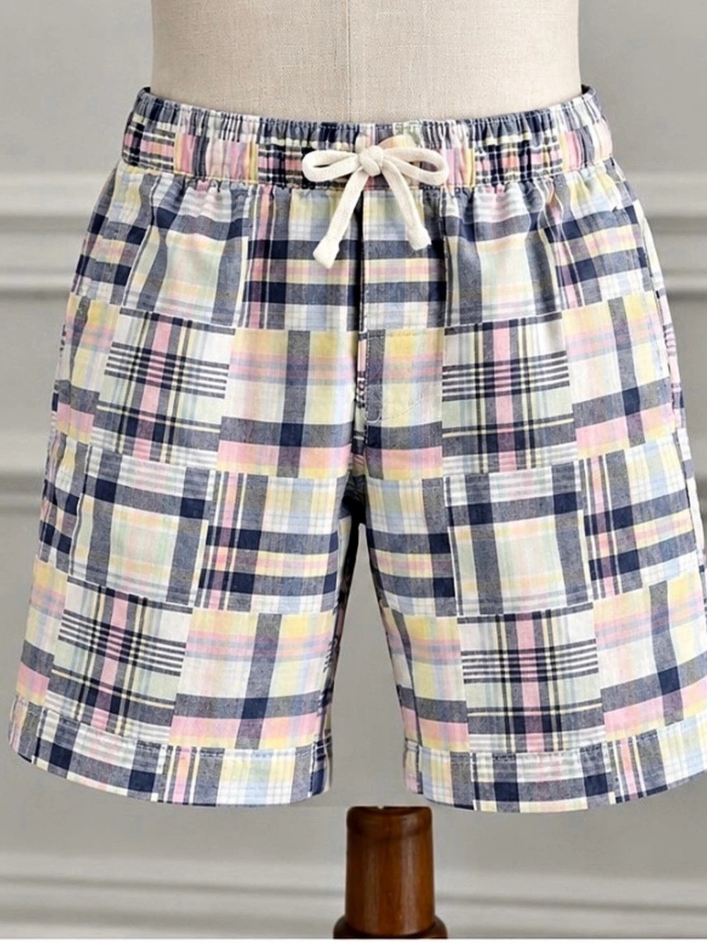 Janie and Jack - Madras Shorts in Blue & Pink Size 7